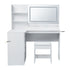 Dressing Table Corner Vanity Desk Set Stool LED Charging Station White
