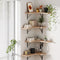 Artiss 4pc Floating Corner Wall Shelves Paulownia Wood 40cm Display Shelf Set