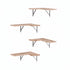 Artiss 4pc Floating Corner Wall Shelves Paulownia Wood 40cm Display Shelf Set