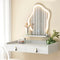 Floating LED Dressing Table Vanity with Mirror 2 Drawers White Daphne