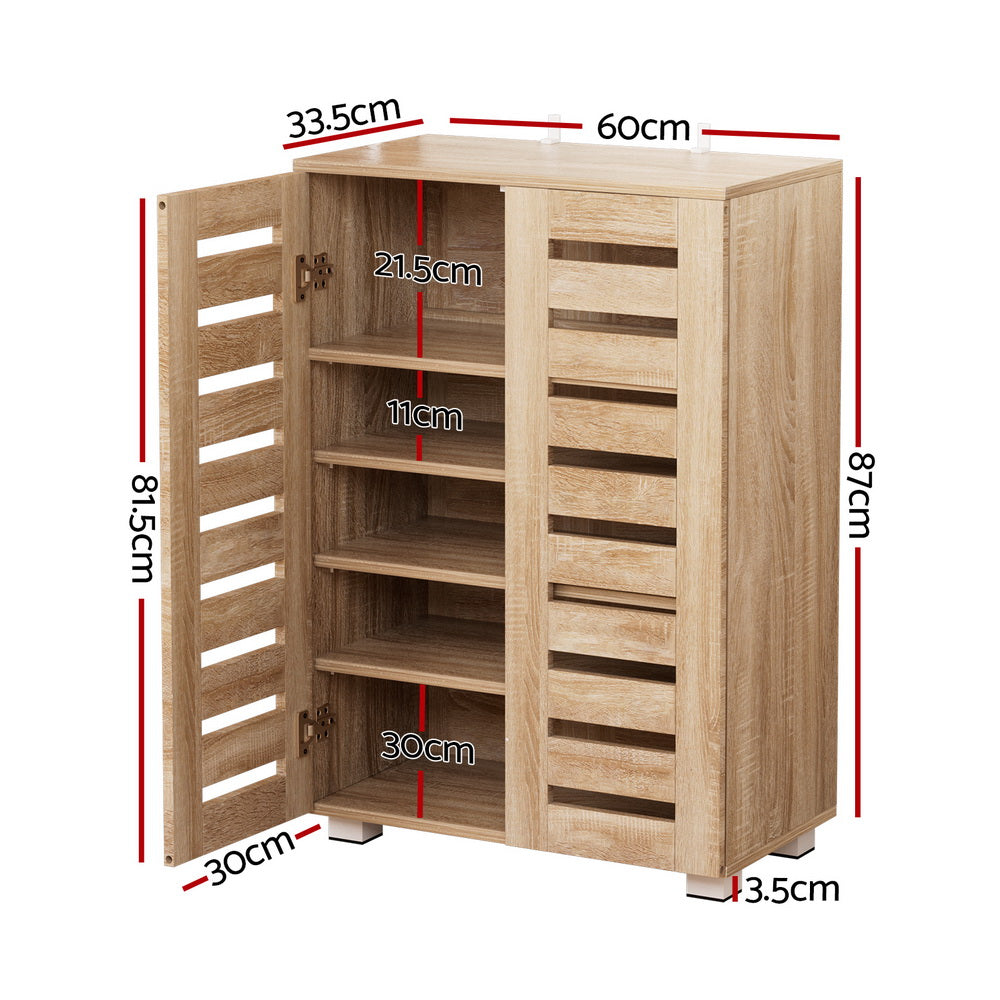 Artiss Shoe Rack Cabinet 20 Pairs 5-tier Wood Alster