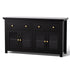 Buffet Sideboard Storage Cabinet Kitchen Cupboard Clear Door Drawer Black