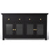 Buffet Sideboard Storage Cabinet Kitchen Cupboard Clear Door Drawer Black