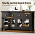 Buffet Sideboard Storage Cabinet Kitchen Cupboard Clear Door Drawer Black