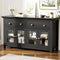 Buffet Sideboard Storage Cabinet Kitchen Cupboard Clear Door Drawer Black