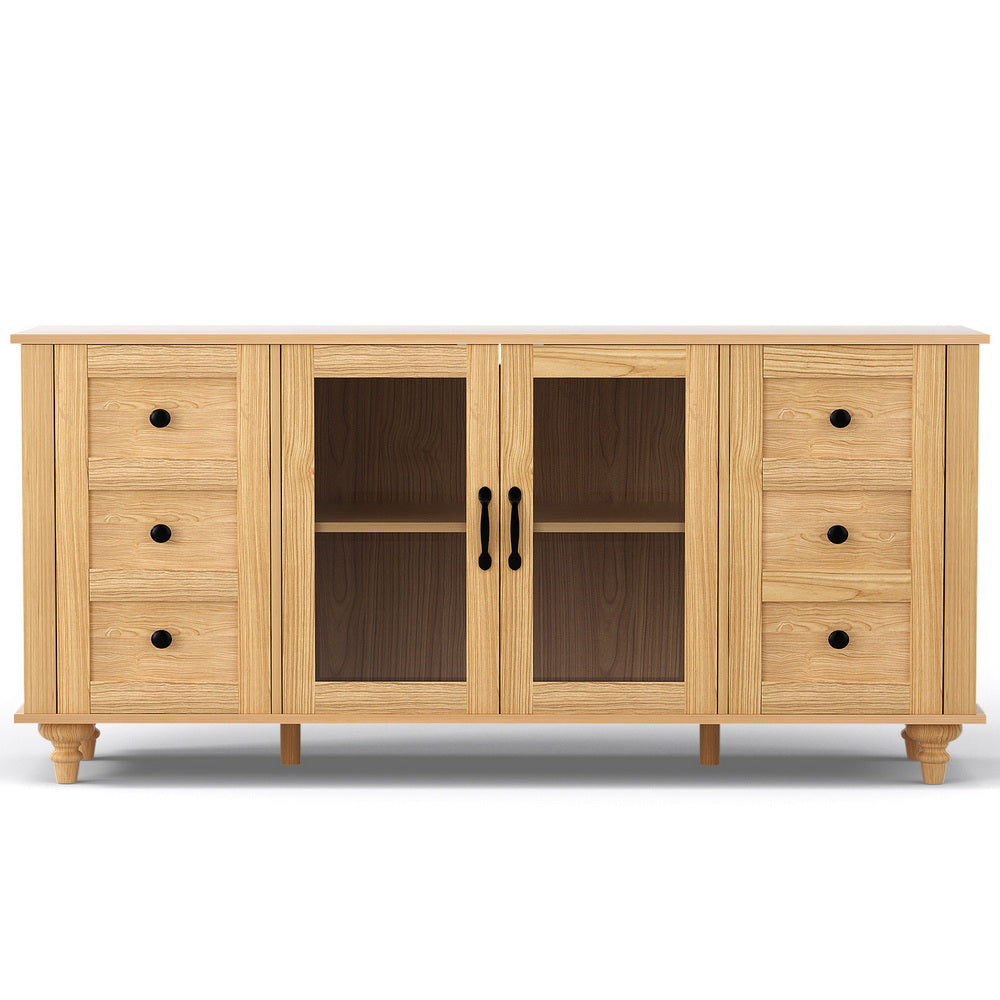 Buffet Sideboard Storage Cabinet Kitchen Cupboard Faux Drawer 150CM Pine