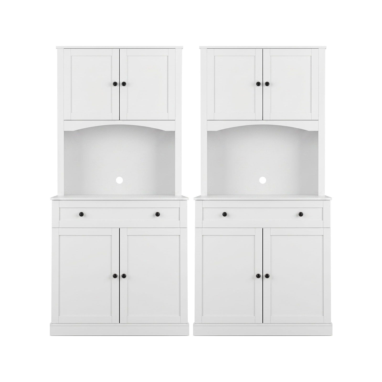 2x Buffet Sideboard Hutch Pantry Cabinet Kitchen Storage BEINI White
