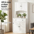 2x Buffet Sideboard Hutch Pantry Cabinet Kitchen Storage BEINI White