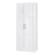 180cm Tall 2 Door Storage Cupboard 4 Adjustable Shelves White Pantry Cabinet