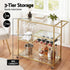 Bar Cart Drink Trolley Serving Cocktail Wine Rack Glass Holder 102cm Gold