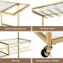 Bar Cart Drink Trolley Serving Cocktail Wine Rack Glass Holder 102cm Gold