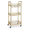 Kitchen Island Cart Trolley Rolling Serving Storage Wine Glass 43cm Gold