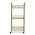 Kitchen Island Cart Trolley Rolling Serving Storage Wine Glass 43cm Gold