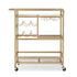 Bar Cart Drinks Trolley Serving Wine Rack Glass Holder 3 Hooks 72cm Gold