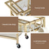 Bar Cart Drinks Trolley Serving Wine Rack Glass Holder 3 Hooks 72cm Gold