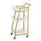 Bar Cart Trolley Kitchen Island Serving Wine Glass Holder Marble 41cm
