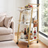 Bar Cart Trolley Kitchen Island Serving Wine Glass Holder Marble 41cm