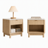 2X Bedside Table Nightstand 1 Drawer Shelves Pine