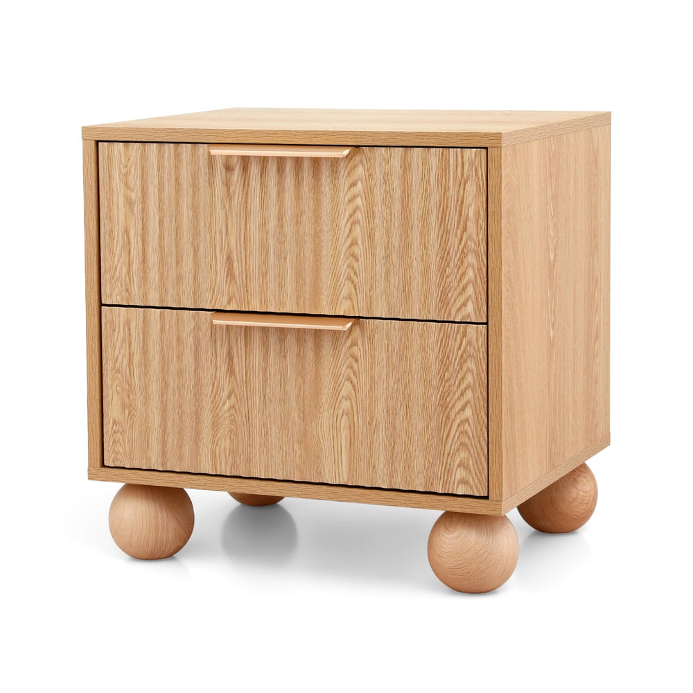 Rattan Bedside Table 2 Drawers Pine