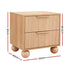 Rattan Bedside Table 2 Drawers Pine