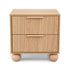 2x Bedside Table Round Legs 2 Drawers Pine