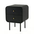 Bedside Table with 2 Drawers, Metal Handles & Sturdy MDF Frame – Black