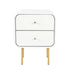Bedside Table 2 Drawers Side End Table Nightstand White