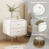 Bedside Table 2 Drawers Side End Table Nightstand White