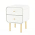 Bedside Table 2 Drawers Side End Table Nightstand White