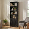 6‑Tier Bookshelf Cabinet – 60×23.5×180cm, Storage Shelves, Anti‑Tip, Black