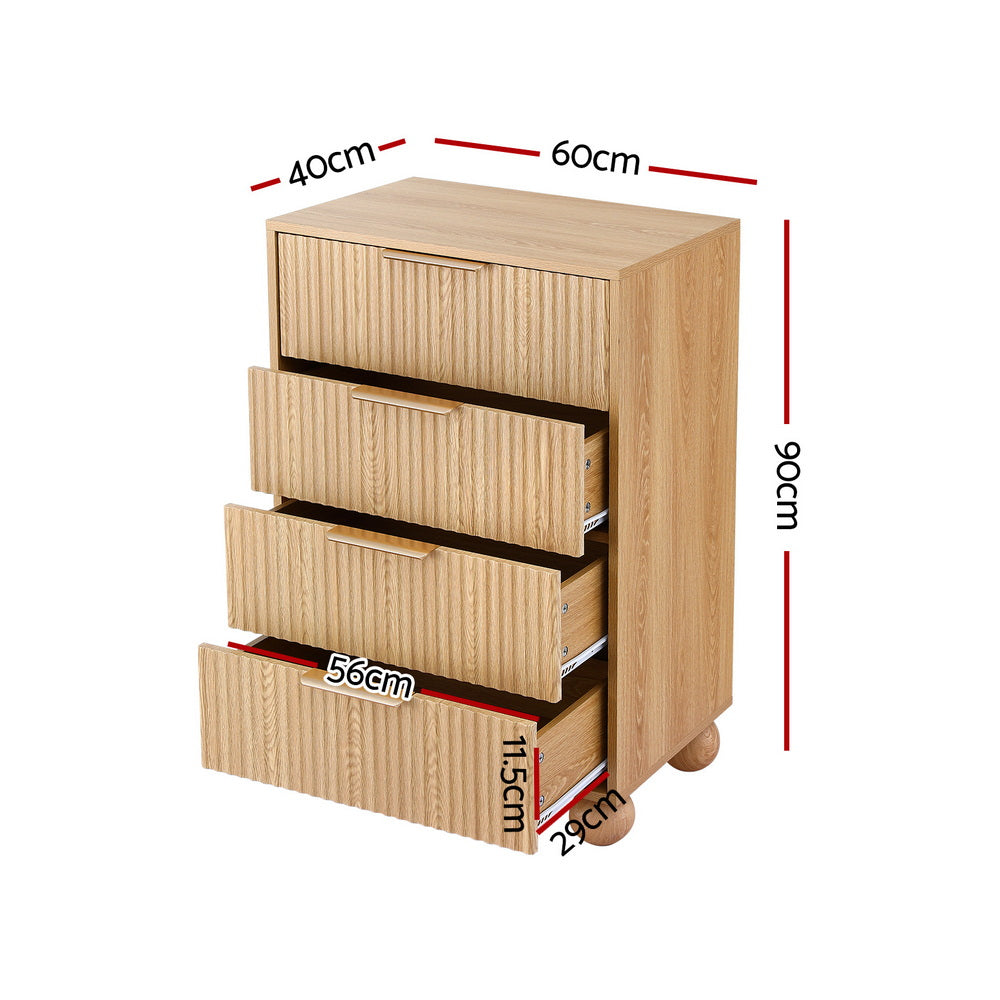 4 Chest of Drawers Dresser Tallboy Pine