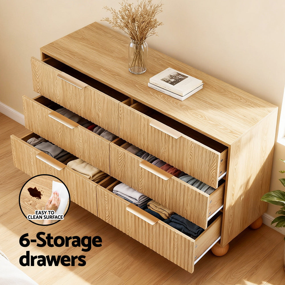 6 Chest of Drawers Dresser Tallboy Pine