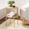 2 Tier Round Coffee Table Wood Side Table Pine Metal Frame