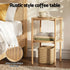 Artiss Set of 2 End Tables – Boho Straw‑Rope Design, 2‑Tier, 20kg Top Load, 39×65cm