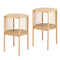 Artiss Set of 2 End Tables – Boho Straw‑Rope Design, 2‑Tier, 20kg Top Load, 39×65cm