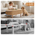 Artiss Lift‑Top Coffee Table 100cm – Oval Fluted Design, Hidden Storage, Natural