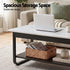 2‑Tier Coffee Table – 80cm Marble Finish, U‑Shaped Base, Storage Shelf