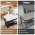 2‑Tier Coffee Table – 80cm Marble Finish, U‑Shaped Base, Storage Shelf
