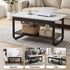 2‑Tier Coffee Table – 80cm Marble Finish, U‑Shaped Base, Storage Shelf