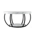 2‑Tier Round Coffee Table – 80cm Marble Finish, Metal Frame, Storage Shelf