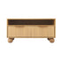 Artiss Coffee Table 90cm Center Table Fluted Drawers Open Shelf Spherical Solid Legs Wood