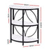 Artiss Half Moon 3 Tier End Table Side Table Marble Effect White & Black Metal