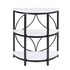 Artiss Half Moon 3 Tier End Table Side Table Marble Effect White & Black Metal