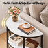 Artiss Half Moon 3 Tier End Table Side Table Marble Effect White & Black Metal