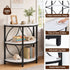 Artiss Half Moon 3 Tier End Table Side Table Marble Effect White & Black Metal