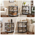 Artiss Half Moon 3 Tier End Table Side Table Marble Effect White & Black Metal