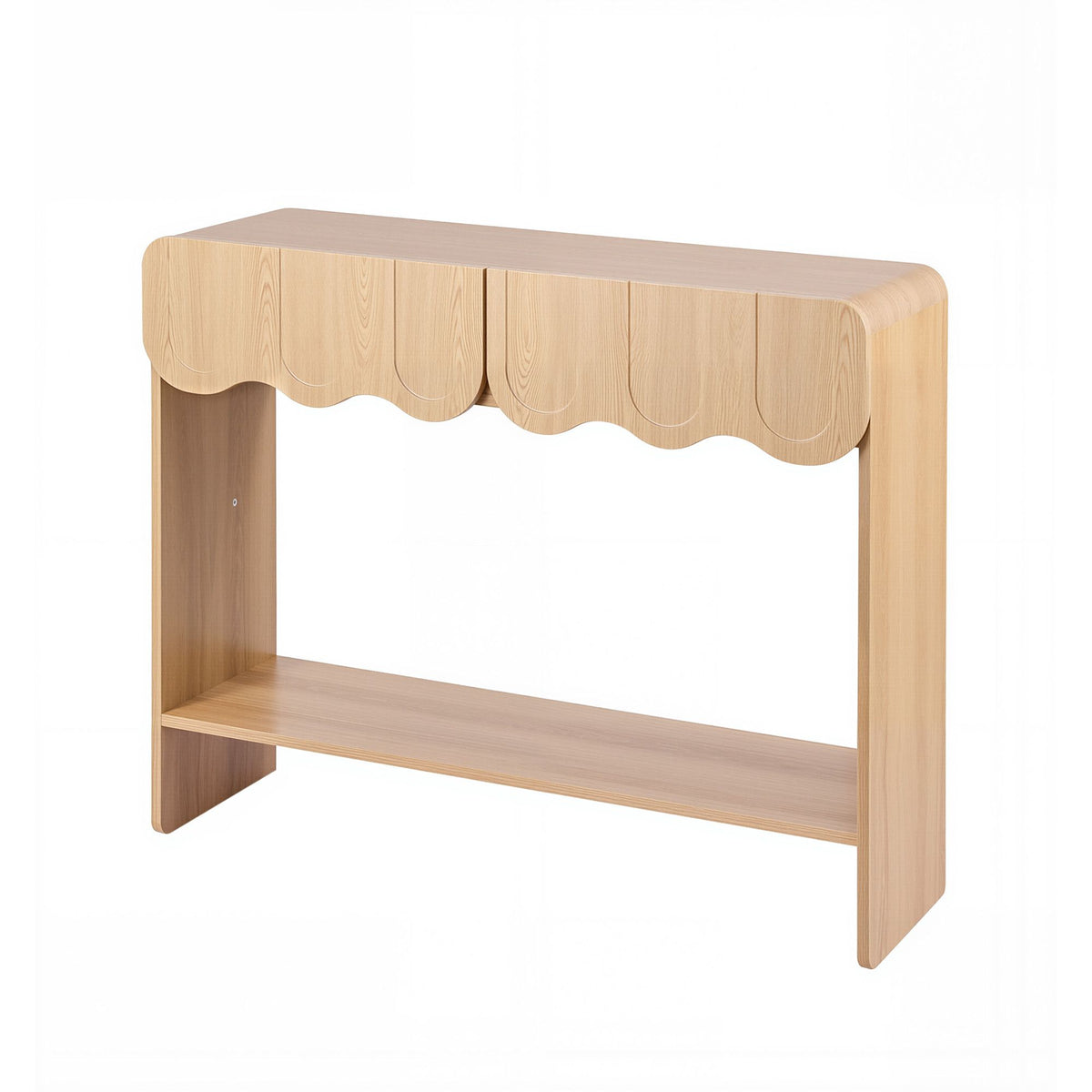 Artiss 2-Drawer Console Table, Scalloped Front, Rounded Corners, 100cm