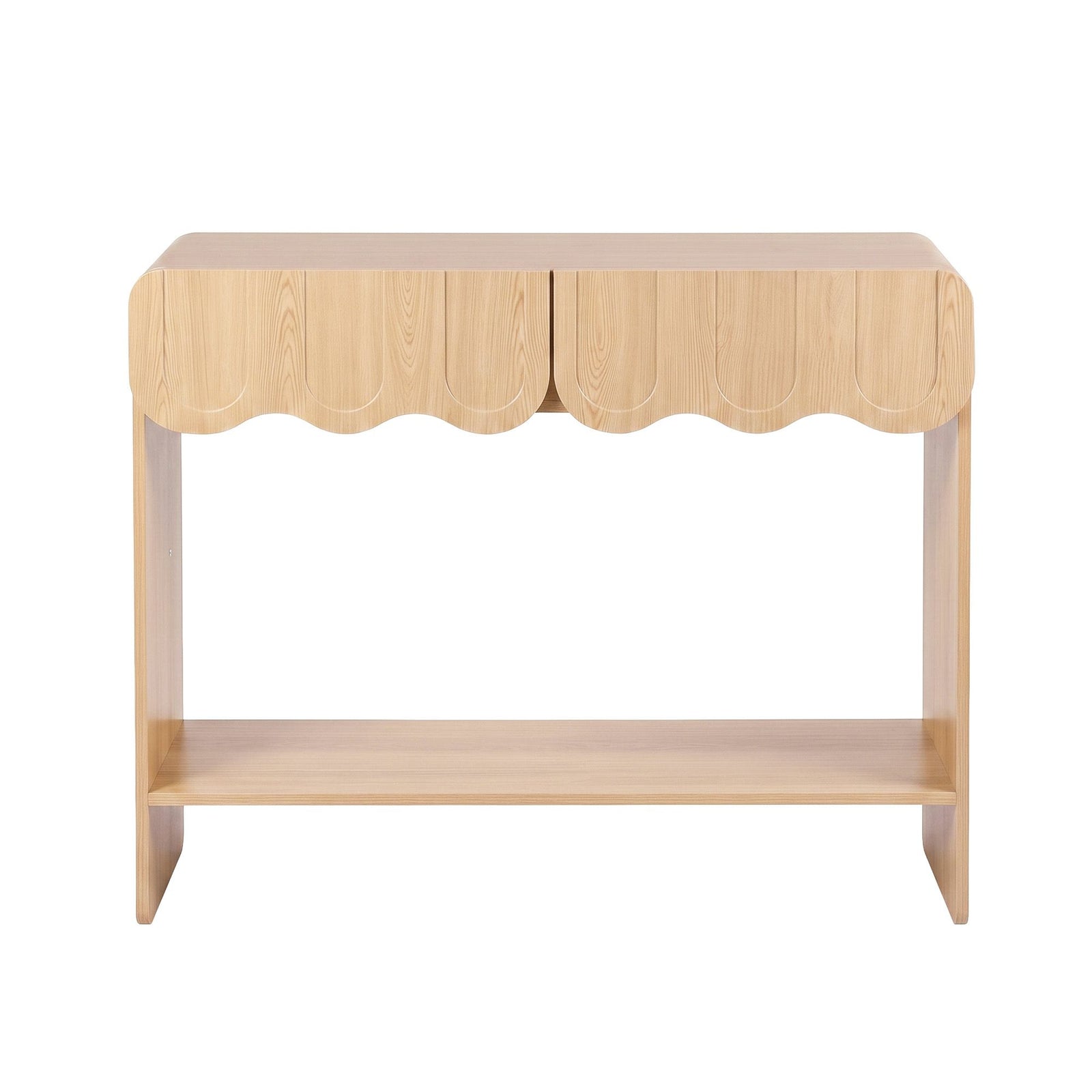 Artiss 2-Drawer Console Table, Scalloped Front, Rounded Corners, 100cm
