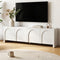 TV Unit 180cm White – Concave Entertainment Cabinet with Adjustable Shelves