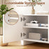 TV Unit 180cm White – Concave Entertainment Cabinet with Adjustable Shelves